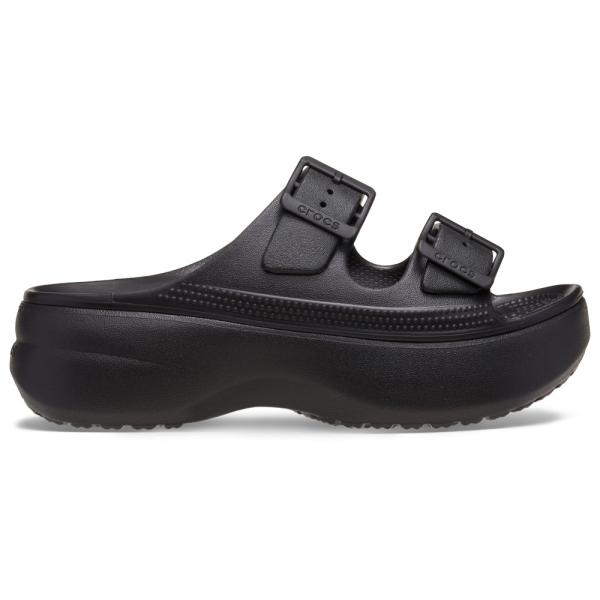 crocs クロックス 国内正規品 212880 レディース サンダル  Saturday Platform Sandal W Black 厚底 調節ベルト 2本ベルト 黒
