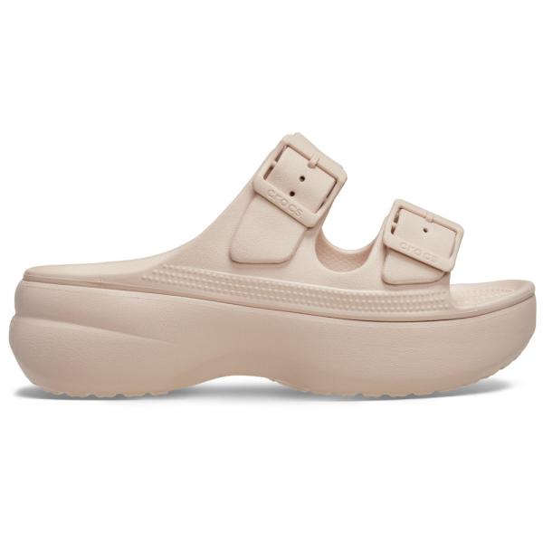 crocs クロックス 国内正規品  212880 レディース サンダル Saturday Platform Sandal W Quartz 厚底 調節ベルト 2本ベルト ピンク