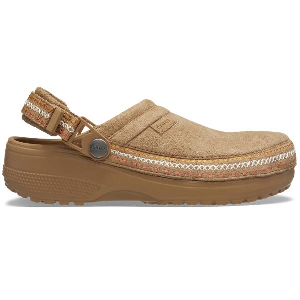 crocs クロックス 国内正規品  214048 ユニセックス メンズ レディース  サンダル  Cs Crafted Vegan Suede Stitch Sepia サボ ブラウン 茶色