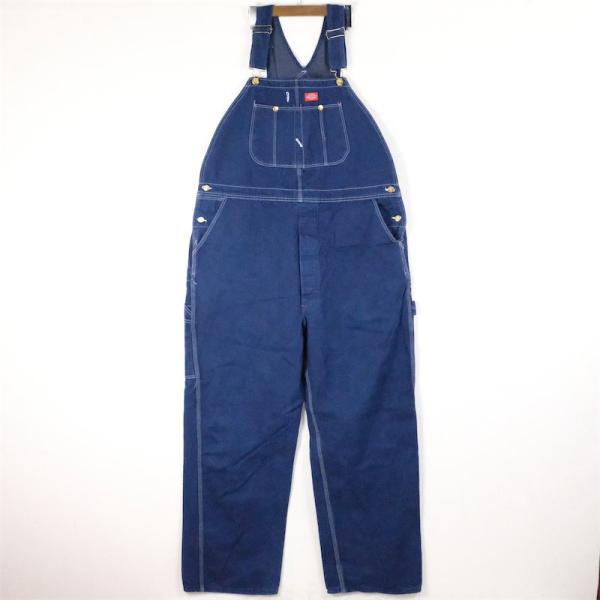 Dickies 濃紺デニムオーバーオール/ビッグサイズ 古着/実寸W50L32 4996cbee8b1dc13ec078924a0d5c15