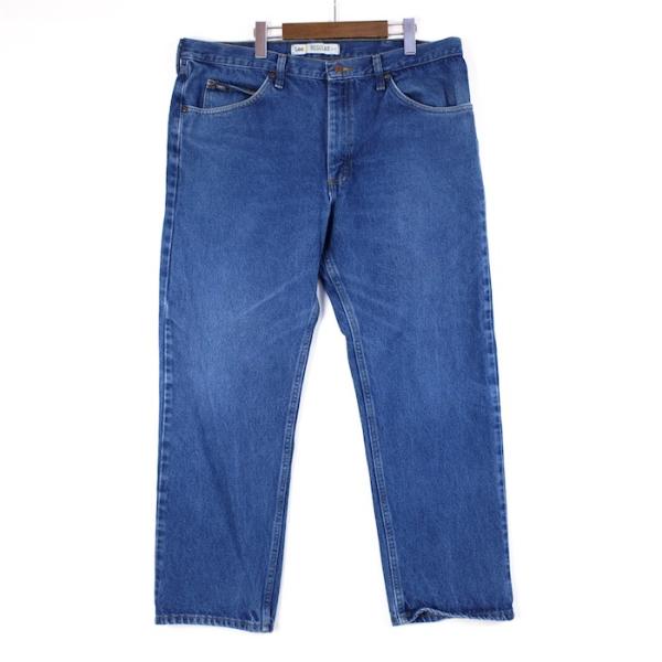 ダークブルー ストレートレッグ デニムパンツ Lee（リー） レギュラーフィット ストレートデニムパンツ メンズW40