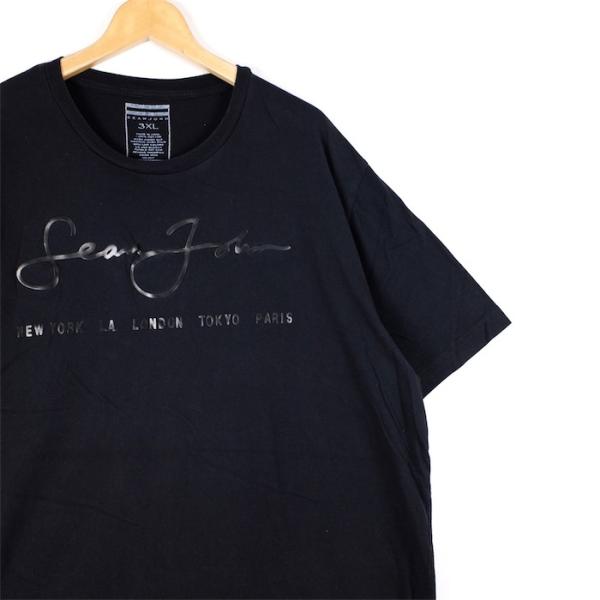 Sean John ショーンジョン クルーネック半袖プリントTシャツ メンズUS-3XLサイズ ブラ...