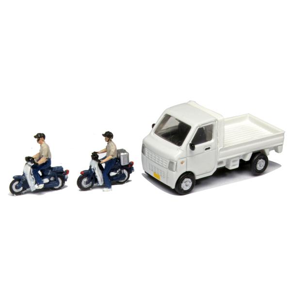 カトー（KATO） KATO 24-235 （N）人形 出前・配達 （バイク2台＋軽