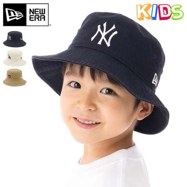 お値下げ　キッズ　New Era ブラックバケットハット familiar NEW ERA（ニューエラ） 帽子 ハット キッズ バケットハット バケハ
