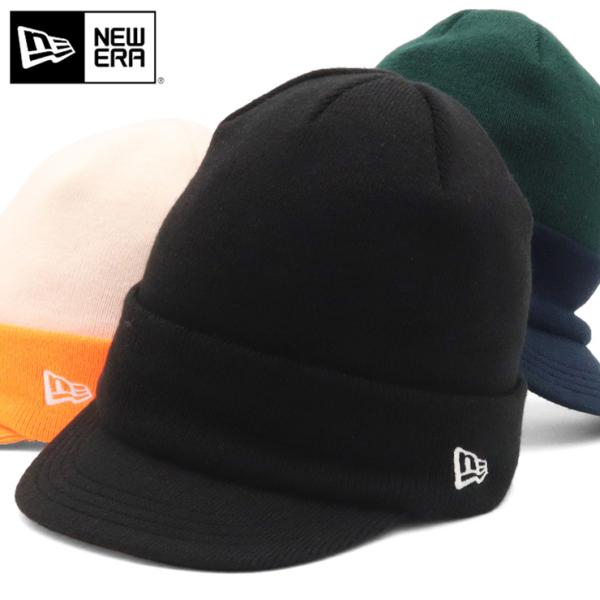 バ帽　ブラック NEW ERA ニューエラ バイザーニット帽ショート 無地 : ONSPOTZ Yahoo