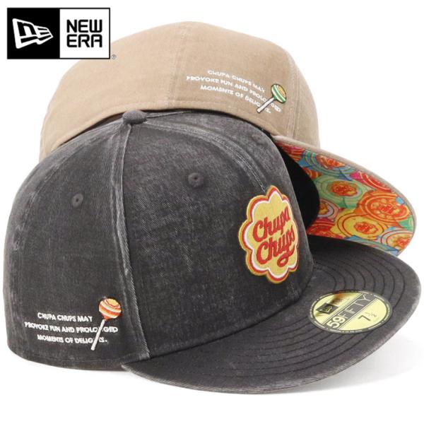 ニューエラ キャップ NEW ERA CAP 59FIFTY ベースボールキャップ メンズ レディース 帽子 コラボ チュッパチャプス グッズ コットン 綿 黒 ベージュ ブランド おしゃれ かっこいい 人気 春 夏 秋 冬 オールシーズン...