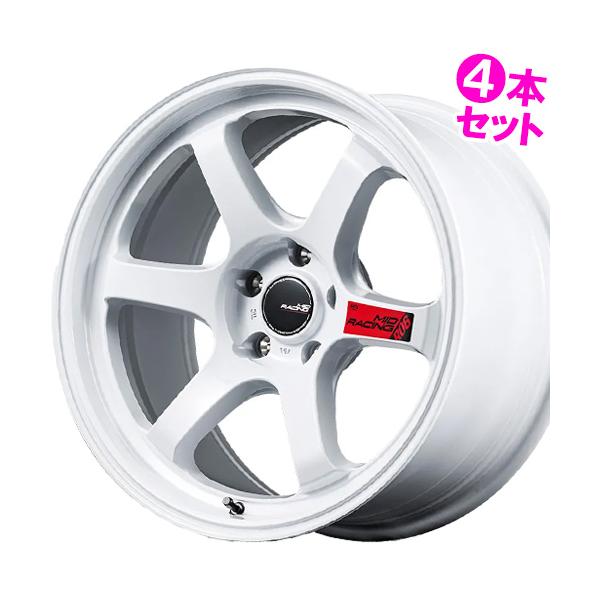 (4本価格) 15インチ 5.0J 4/100 マルカ MID レーシング R06 (WHI) ホイール 4本セット