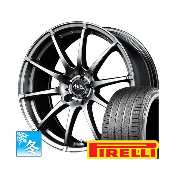 (リーフ ZE1) 225/45R18 ピレリ アイスゼロ アシンメトリコ2 (ツー) 18インチ スタッドレスタイヤ ホイール 4本セット MID スタッグ 