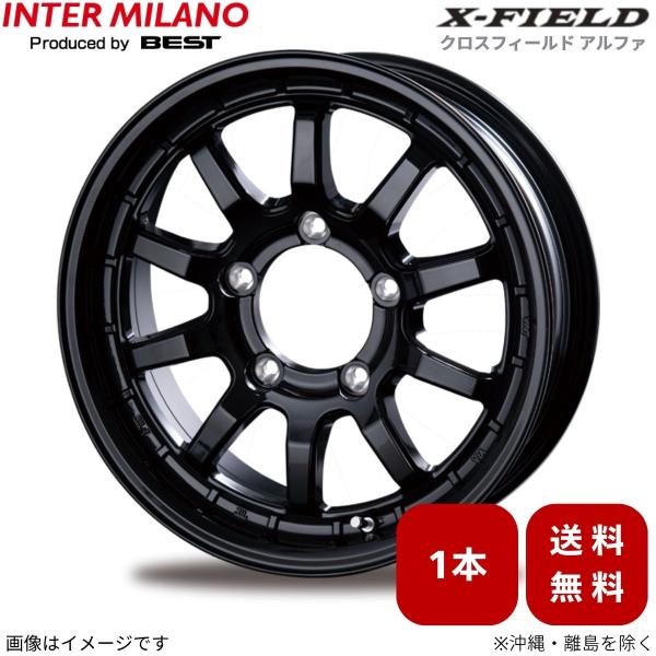 ホイール 1本 ジムニー JB23W スズキ インターミラノ クロスフィールドα 【16×5.5 5H-139.7 INSET20 BK】 16インチ 5穴 単