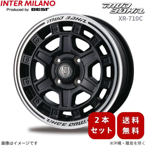 ホイール 2本 ファミリア バン 160系 マツダ インターミラノ マッドバーン XR-710C 【14×5.0 4H-100 INSET39 MBK/RP】 