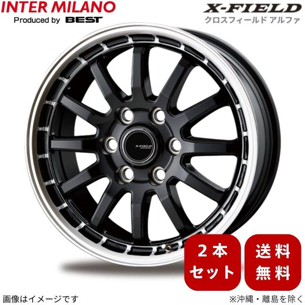 ホイール 2本 ボンゴブローニィバン 200系 マツダ インターミラノ クロスフィールドα 【15×6.0 6H-139.7 INSET33 BK/RP】 15