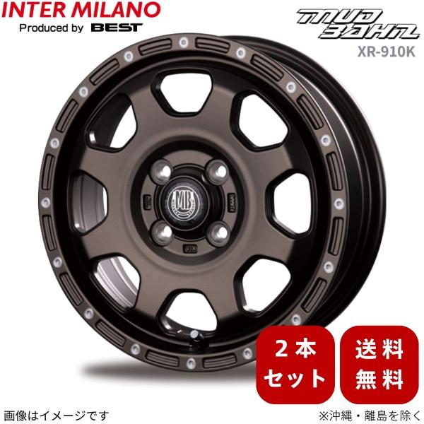 ホイール 2本 フレアワゴン MM系 マツダ インターミラノ マッドバーン XR-910K 【14×4.5 4H-100 INSET45 MBR/PP】 14イ