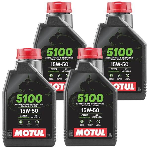 車 MOTUL 2輪用エンジンオイル 5100-4T 15W50 1L×4本