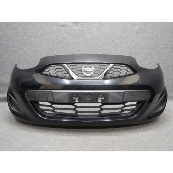 日産 マーチ K13 後期 フロントバンパー 62022-3HM0C 黒 ピュア