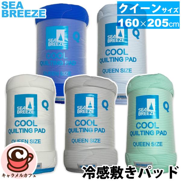 SEA BREEZE シーブリーズ 冷感 敷きパッド クイーン 160x205cm 81642 リバーシブル ひんやり メッシュ 防ダニ 洗濯機 冷たい 夏 夜 コストコ 通販 直送
