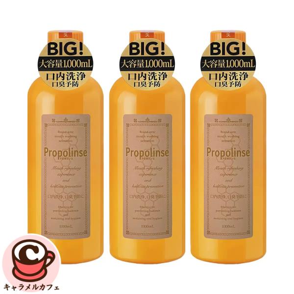 Propolinse プロポリンス 汚れが見える マウスウォッシュ 1L 3本 73480 磨き残し 除去 口臭 予防 軽減 歯垢 舌苔 ネバツキ 口内洗浄 洗口液 コストコ 通販 直送