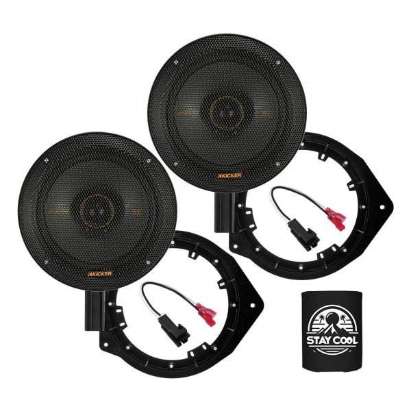 KICKER スピーカー 6.5インチ シボレー トラバース 2009-2017 アップグレードキット - KSシリーズ ペア アダプターとハーネス付き 同軸 