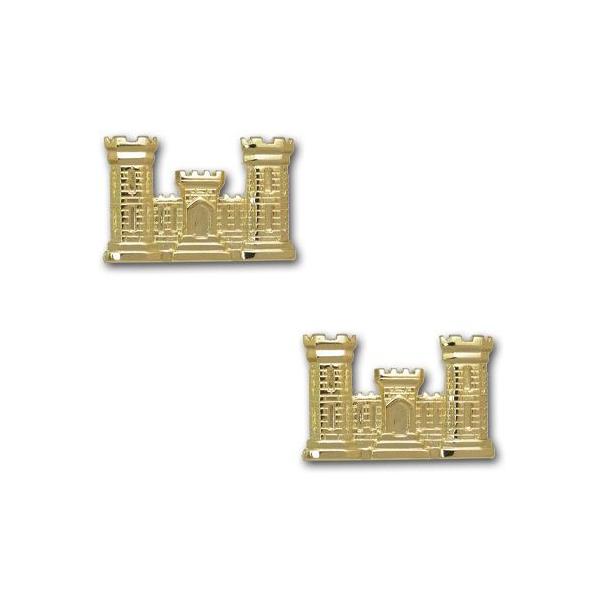 アメリカ陸軍 兵科章 - 工兵科 サービスドレス襟用 米軍 ミリタリー