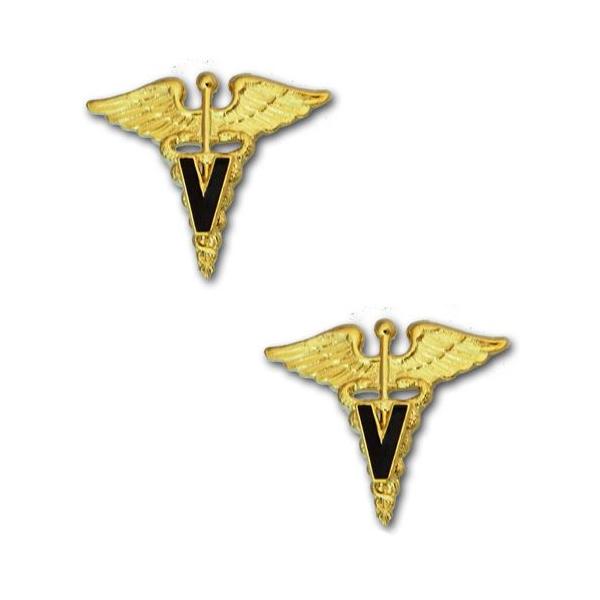 アメリカ陸軍 兵科章 - 獣医科 サービスドレス襟用 米軍 ミリタリー