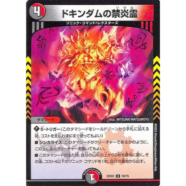 ブラックゾーン、ザヒート、ドキンダムの禁炎霊　各４枚 Amazon.co.jp: デュエルマスターズ DM22EX2 50/75 ドキンダムの