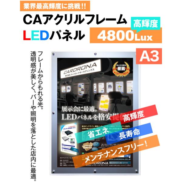 LEDバックライトパネル アクリルフレーム A3 : カードローナYahoo店