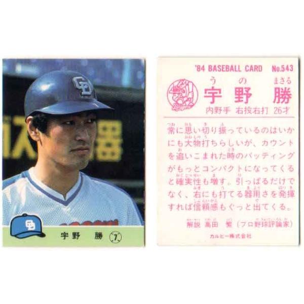 カルビー1984 プロ野球チップス No.543 宇野勝 (B) : かーど屋