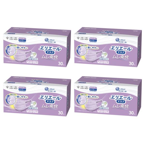 4個セット エリエール ムレ爽快 ラベンダー ふつうサイズ30枚入