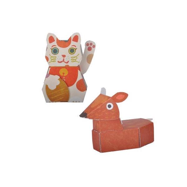 高齢者 リハビリ 簡単 子ども 工作 えんぎもの　招き猫＆鹿