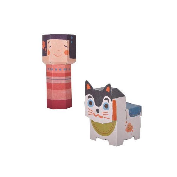 高齢者 リハビリ 簡単 子ども 工作 えんぎもの　こけし＆張子犬
