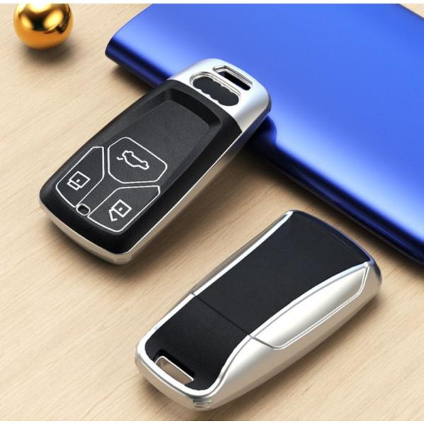 アウディ Audi TPU キーケース キーカバー ホルダー チタングレー TT A3 S3 RS3 A4 A5 S5 A6 S6 RS6 A7 S7 A8 Q