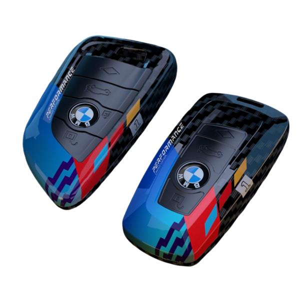BMW スマートキーカバー キーケース レーシングカー風 カーボン調 保護 X1 X3 X4 X5 X6 G20 G30 F15 F16 G01 G02 G05 F10 F20 F30 G07 F34