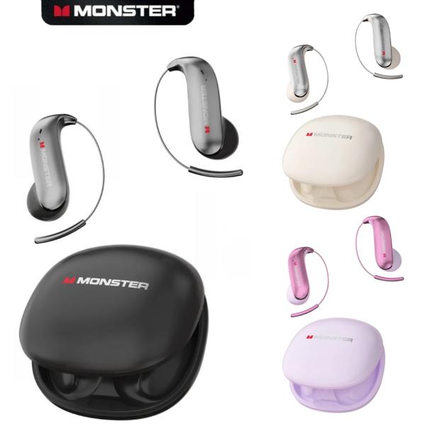 MONSTER ワイヤレスイヤホン オープンイヤー 耳掛け チタン合金 ノイズ