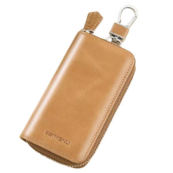 キーケース 本革 6連 スマートキー レディース メンズ キーリング付き 革製 レザー コンパクト 多機能 カギ ファスナー付き カード入れ ポーチ 収納 車