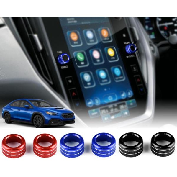 スバル コンソール音量スイッチ 2個セット クロストレック GU系 Crosstrek インプレッサ GU系 ノブ装飾リング ドレスアップ 内装パーツ アルミ合金 アクセサリー