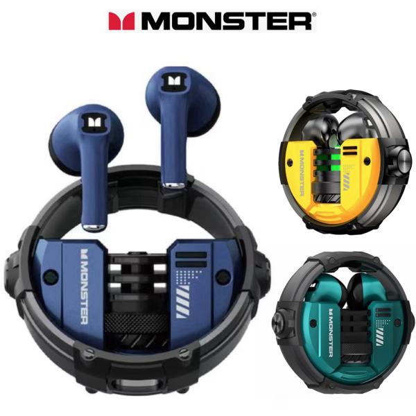 モンスター ワイヤレスイヤホン イヤホン インナーイヤータイプ bluetooth 低遅延 ゲーム タッチ 回転 メカニカルケース ブルー イエロー クリスマスプレゼント