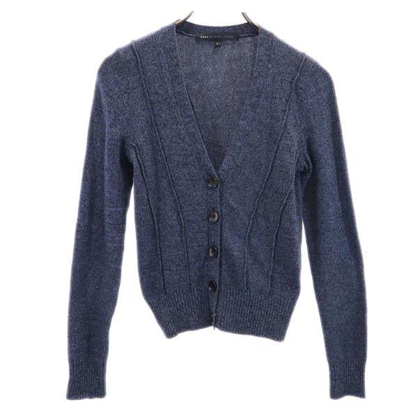 MARC BY MARC JACOBS マークバイマークジェイコブス ウールブレンド 長袖 ニット カーディガン S ブルー系 レディース 古着 中古
