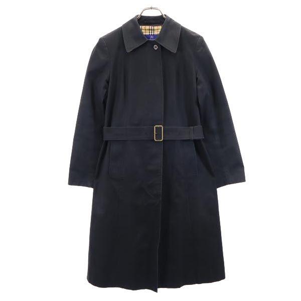 BURBERRY BLUE LABEL バーバリーブルーレーベル 90s オールド ステンカラーコート 38 黒 レディース 古着 中古