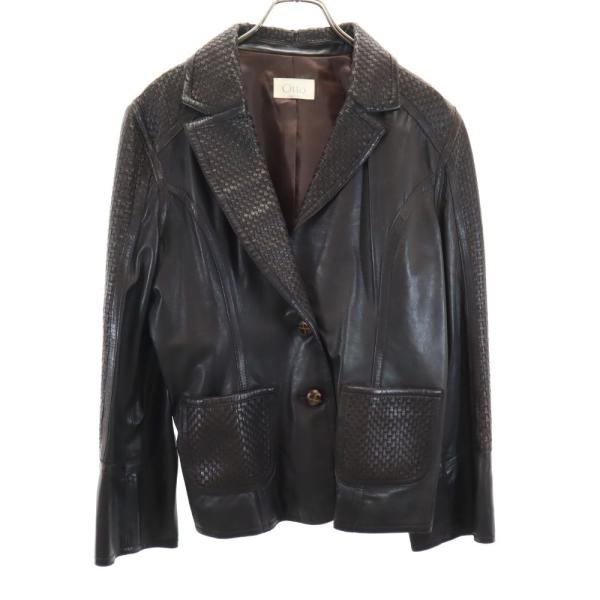 Otto オットー シープスキン レザージャケット ブラウン レディース 古着 中古