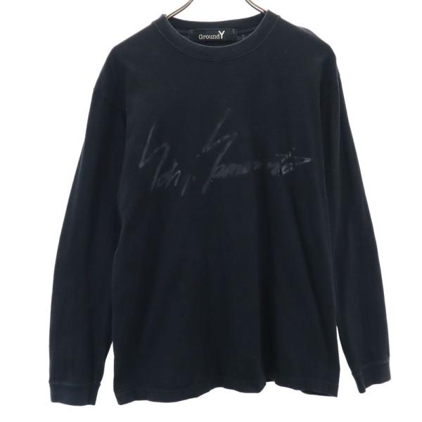 Ground Y グラウンドワイ 長袖 Tシャツ ブラック ロンT メンズ 古着 中古