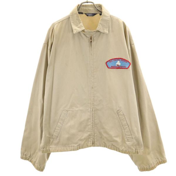 古着 POLO RALPH LAUREN ポロラルフローレン 80s オールド USA製 ヴィンテージ スイングトップ L ベージュ チンスト ワッペン付き メンズ POLO RALPH LAUREN（ポロ・ラルフローレン） 80s オールド USA製