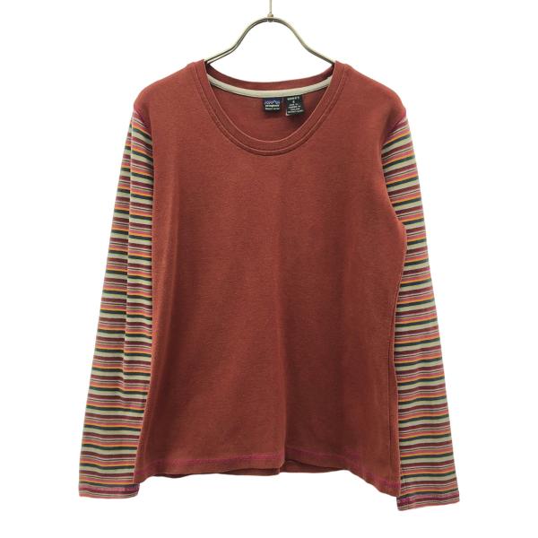 patagonia ロング　ボーダー　tシャツ 00s patagonia（パタゴニア） ボーダー ロゴ刺繍 長袖 クルーネック T