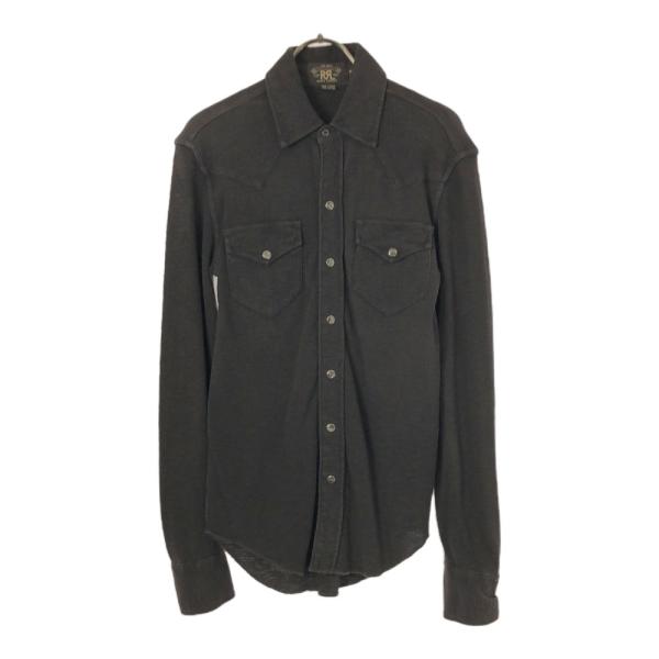 【専用ページ】ダブルアールエル　ラムレザーウエスタンシャツ　ブラック　黒　XL 専用ページ】ダブルアールエル ラムレザーウエスタンシャツ ブラック