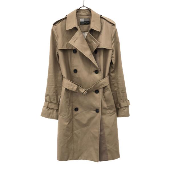 3269【人気Lサイズ・美品】ポールスミス カシミヤ混 花柄裏地 トレンチコート ポールスミスブラック トレンチコート 40 ベージュ 裏地付き