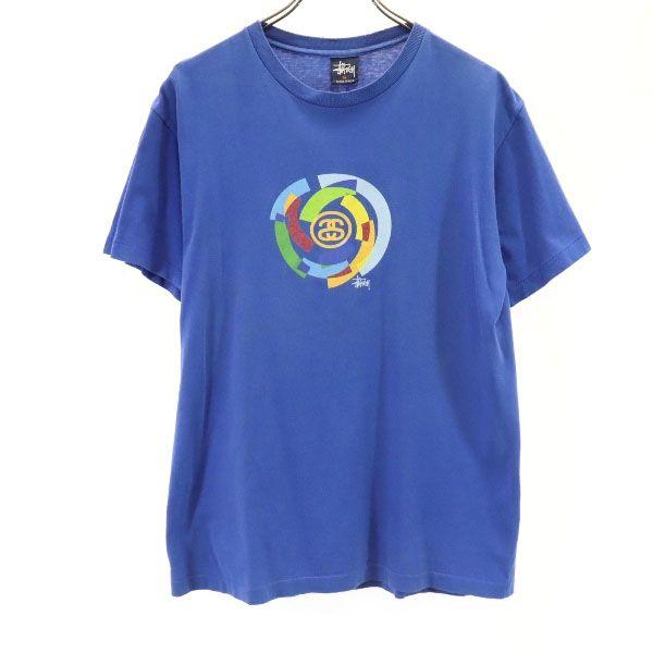 old stussy 90s Tシャツ　usa製　紺タグ STUSSY（ステューシー） 90s 紺タグ USA製 プリント 半袖 Tシャツ M