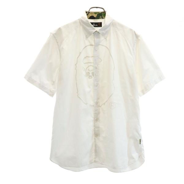 Mr. BATHING APE ミスターベイシングエイプ　Yシャツ　シャツ　白 Mr. BATHING APE ミスターベイシングエイプ 日本製 半袖 ボタンダウン