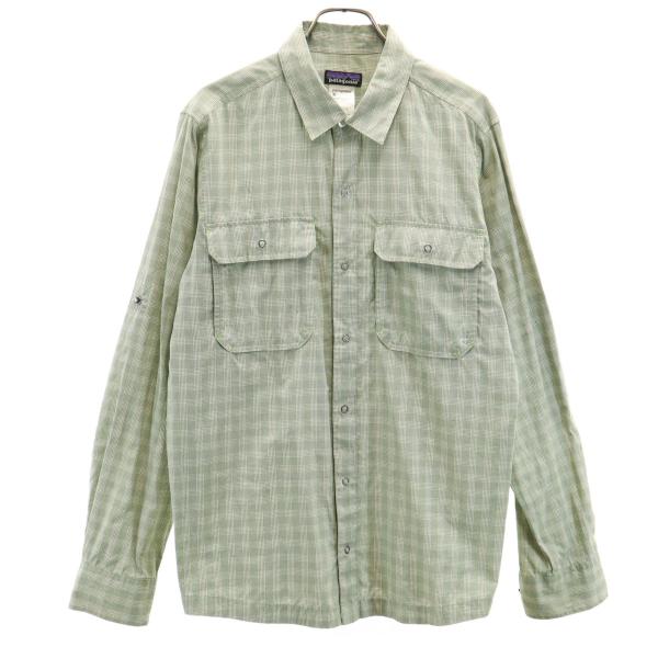 patagonia（パタゴニア） チェック 長袖 シャツ S グリーン系