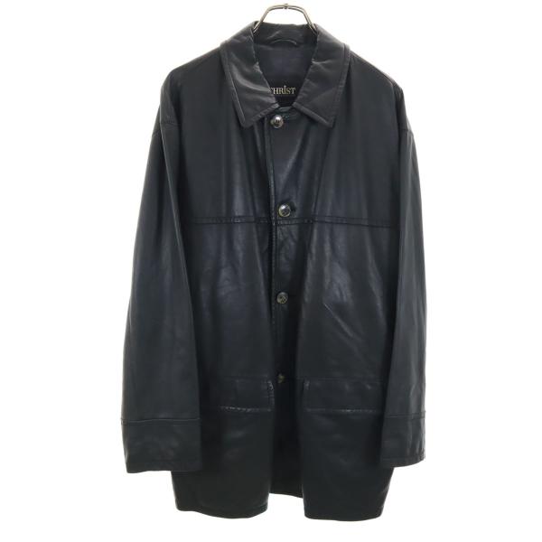 CHRIST ドイツ製 レザージャケット 52 ブラウン系 メンズ 古着 中古