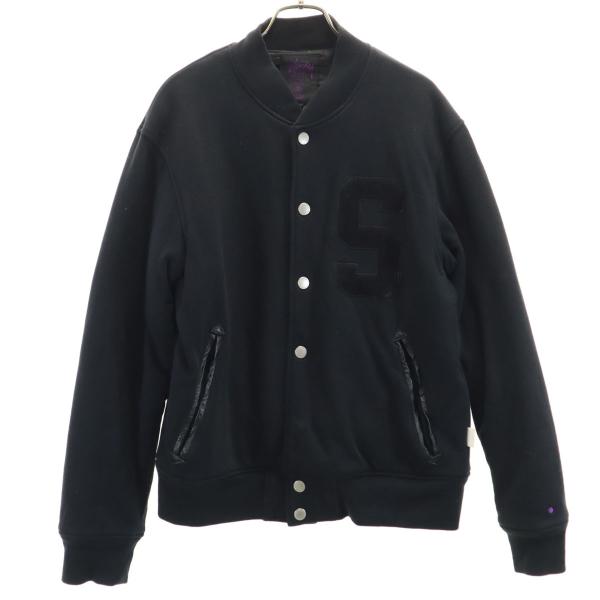 STUSSY ステューシー スウェット スタジャン S ブラック 中綿ジャケット メンズ STUSSY（ステューシー） スウェット スタジャン S ブラック 中綿