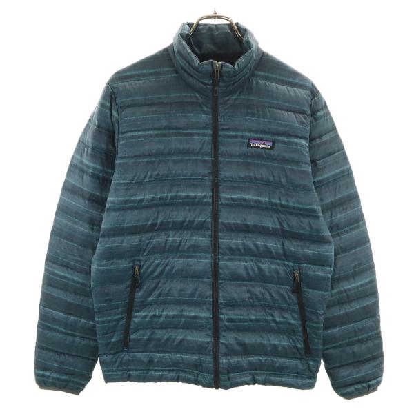 patagonia（パタゴニア） ボーダー柄 ダウンジャケット S ブルー系