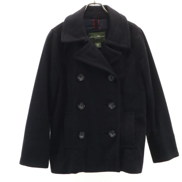 Eddie Bauer エディーバウアー メルトン ピーコート M 濃紺 Pコート アウトドア レディース 古着 中古